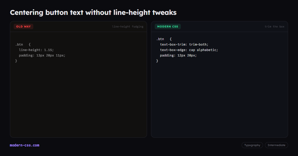 CSS text-box-trim and text-box-edge for cap-height centering