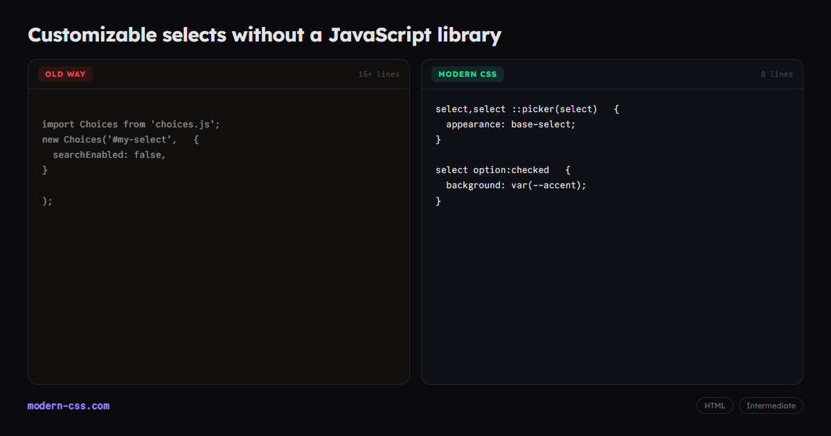 Customizable CSS Select with appearance: base-select
