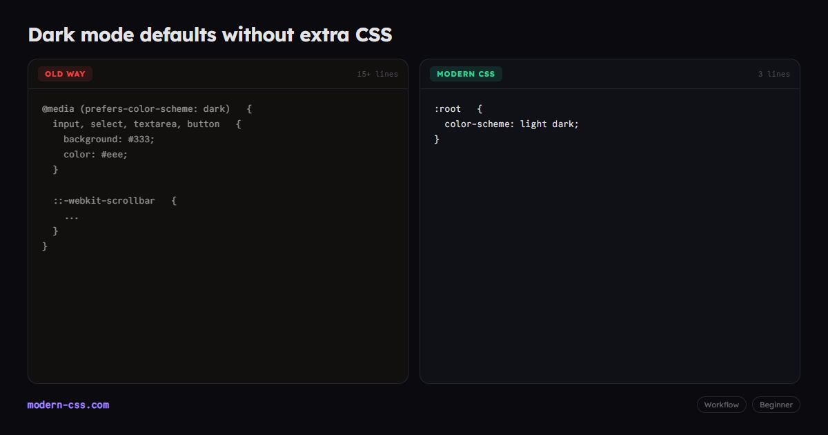 Dark Css CSS Dark Mode with color-scheme: light dark