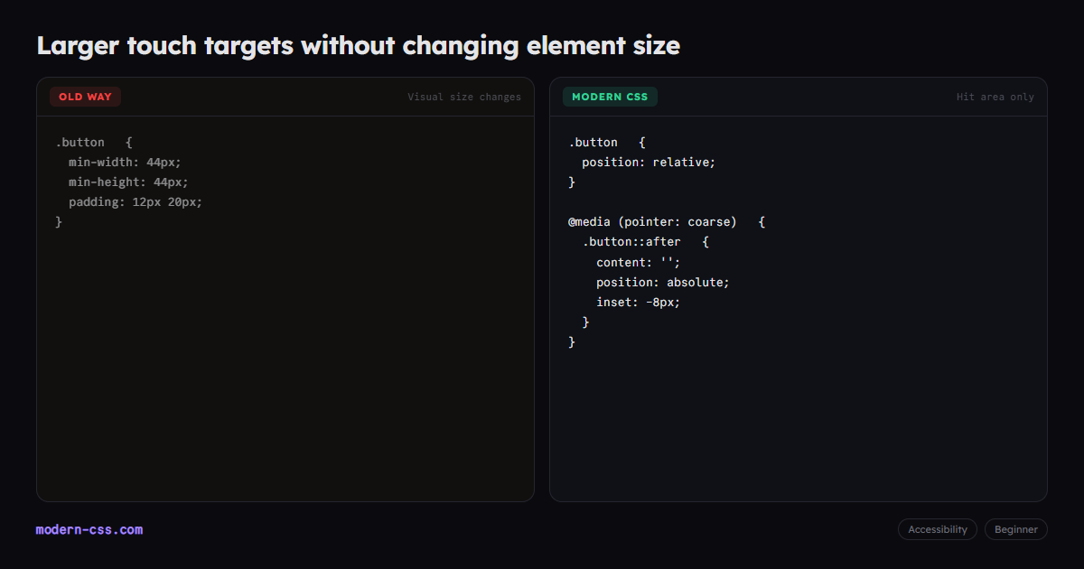 Drop Target Css Larger Touch Targets in CSS Without Changing Element Size