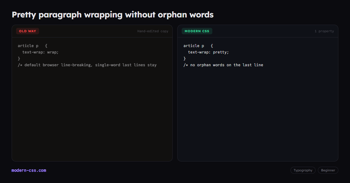 CSS text-wrap-style: pretty for Long-Form Paragraphs