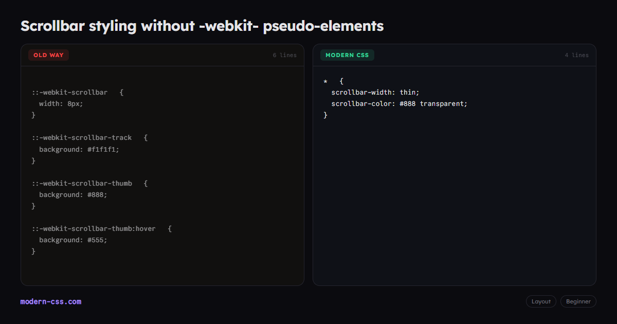 Style Scrollbars in CSS: scrollbar-color, scrollbar-width